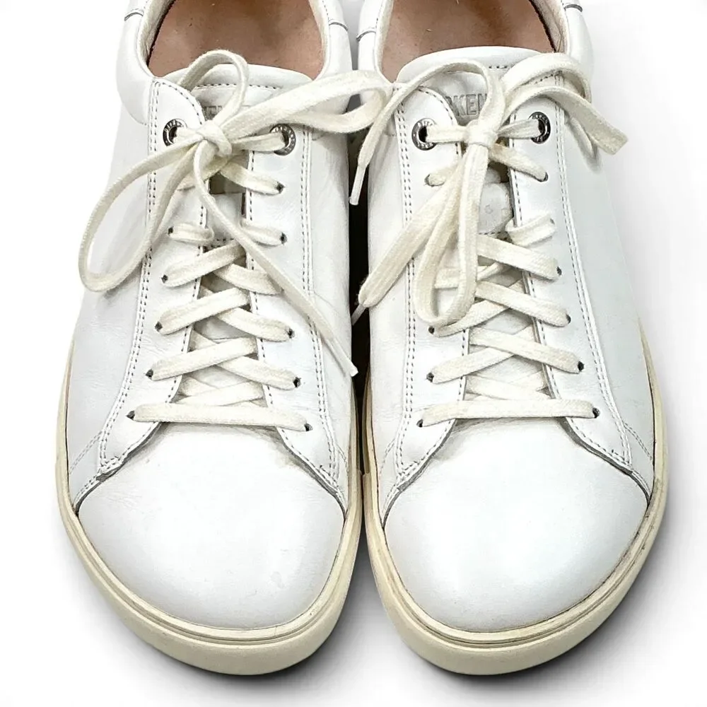 Birkenstock Bend Low White Leather Sneakers Women's Size 10 EUR 41 Orthopedic